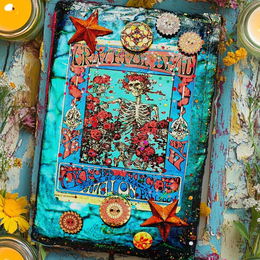 Grateful Dead Music Inspired Junk Journal Handmade Vintage Creative Notebook